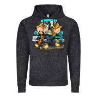 Vintage Black farm truck farm animals Vintage Hoodie - FaDigitalArtStudio