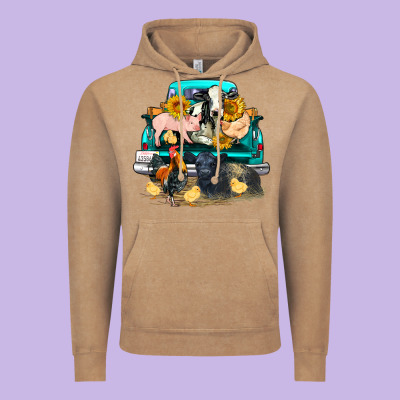 Farm Truck Farm Animals Vintage Hoodie Designed By Fadigitalartstudio