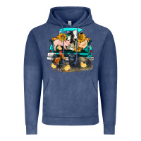 Vintage Denim farm truck farm animals Vintage Hoodie - FaDigitalArtStudio