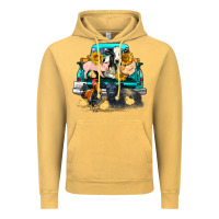 Vintage Mustard farm truck farm animals Vintage Hoodie - FaDigitalArtStudio