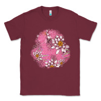 Burgundy lotus patches Classic Tee - AdoDesignShop