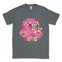 Charcoal Heather lotus patches Classic Tee - AdoDesignShop