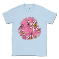 Dusty Blue lotus patches Classic Tee - AdoDesignShop