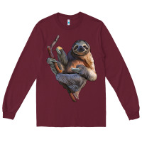 Burgundy Sloth Long Sleeve Tee - LillyAllenDesigns