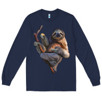 Navy Sloth Long Sleeve Tee - LillyAllenDesigns
