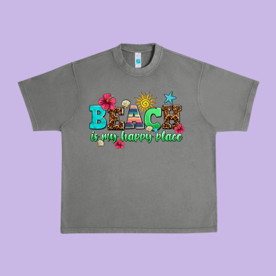 Beach Is My Happy Place Urban Heavy Tee Designed By Adodesignshop