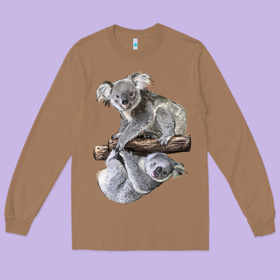 Koala Long Sleeve Tee Designed By Lillyallendesigns