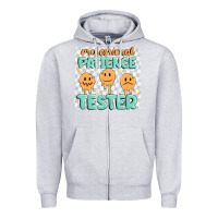 Heather Grey professional patience Zipper Hoodie - MaliasSmallBusiness