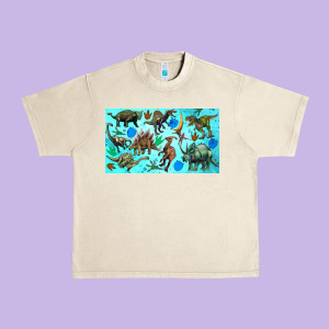 Dinosaurs Sippy Cup Urban Heavy Tee Designed By Artiststas