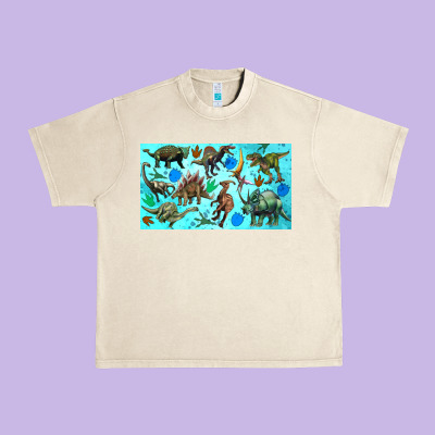 Dinosaurs Sippy Cup Urban Heavy Tee Designed By Artiststas