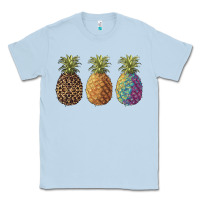 Dusty Blue pineapples leopard tie dye summer Classic Tee - Artiststas