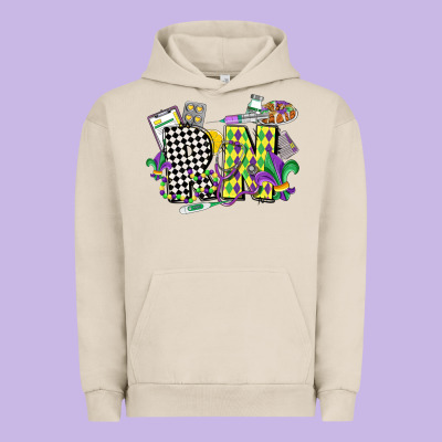 Registered Nurse Mardi Gras Urban Hoodie Designed By Cowgirlartshop