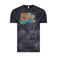 Cloud Black Leopard Wood Cowhide Pattern Mixed Western Frame Vintage Tee - Bettercallsaul