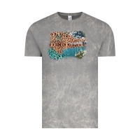 Cloud Rock Leopard Wood Cowhide Pattern Mixed Western Frame Vintage Tee - Bettercallsaul