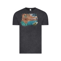 Vintage Black Leopard Wood Cowhide Pattern Mixed Western Frame Vintage Tee - Bettercallsaul