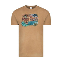 Vintage Camel Leopard Wood Cowhide Pattern Mixed Western Frame Vintage Tee - Bettercallsaul