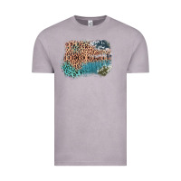 Leopard Wood Cowhide Pattern Mixed Western Frame Vintage Tee | Teevron