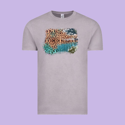 Leopard Wood Cowhide Pattern Mixed Western Frame Vintage Tee Designed By Bettercallsaul