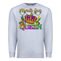 Heather Grey mardi gras queen Premium Sweatshirt - LillyAllenDesigns