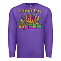 Purple mardi gras queen Premium Sweatshirt - LillyAllenDesigns