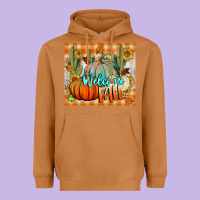 Welcome Fall Tumbler Heavyweight Hoodie Designed By Bundleandbundleshop