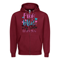 Burgundy pink or blue big sister loves you Zipper Hoodie - MaliasSmallBusiness