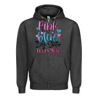 Charcoal Heather pink or blue big sister loves you Zipper Hoodie - MaliasSmallBusiness
