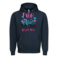 Navy pink or blue big sister loves you Zipper Hoodie - MaliasSmallBusiness