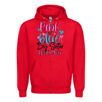 Red pink or blue big sister loves you Zipper Hoodie - MaliasSmallBusiness