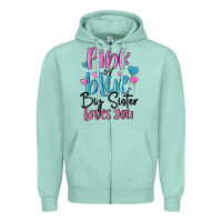 Seafoam pink or blue big sister loves you Zipper Hoodie - MaliasSmallBusiness