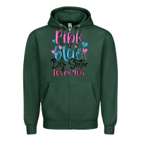Sports Green pink or blue big sister loves you Zipper Hoodie - MaliasSmallBusiness