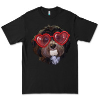 Black Havanese dog with love glasses Premium Tee - RanaPortraitStore