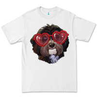 White Havanese dog with love glasses Premium Tee - RanaPortraitStore