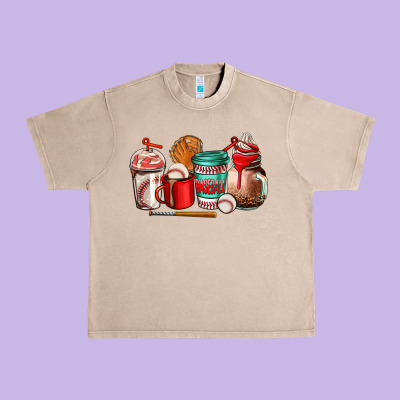 Baseball Coffee Cup Urban Heavy Tee Designed By Adodesignshop
