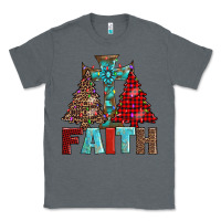 Charcoal Heather cross and christmas trees Classic Tee - AdoDesignShop