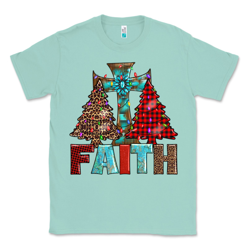 Cross And Christmas Trees Classic Tee by AdoDesignShop | Teevron