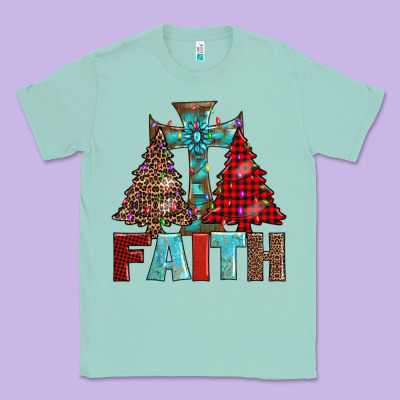 Cross And Christmas Trees Classic Tee Designed By Adodesignshop