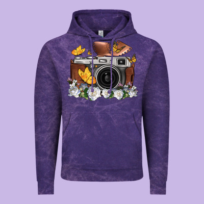 Floral Butterfly Film Roll Vintage Camera Vintage Hoodie Designed By Fadigitalartstudio