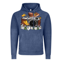 Vintage Denim floral butterfly film roll vintage camera Vintage Hoodie - FaDigitalArtStudio