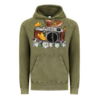 Vintage Olive floral butterfly film roll vintage camera Vintage Hoodie - FaDigitalArtStudio
