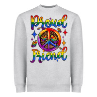 Heather Grey proud friend Heavyweight Sweatshirt - JahusDesignShop
