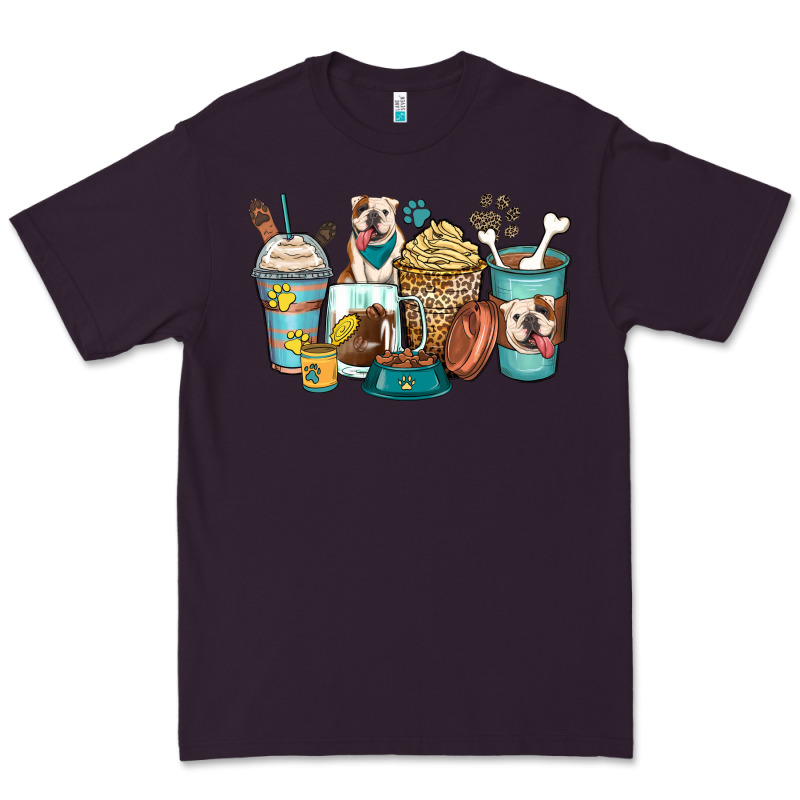 English Bulldog Coffee Cups Premium Tee by Zillion Design Studio | Teevron