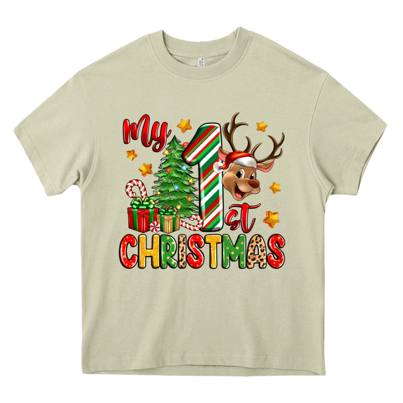 My First Christmas Heavy Core Tee by Zillion Design Studio | Teevron