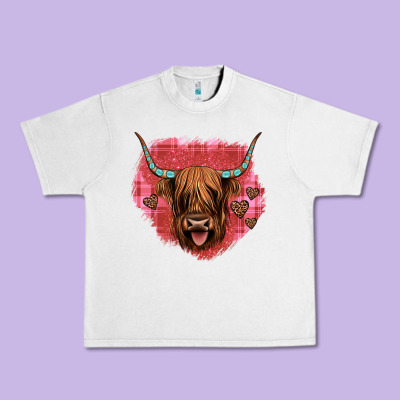 Highland Cow Valentines Urban Heavy Tee Designed By Jahusdesignshop