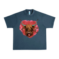 Midnight Navy highland cow valentines Urban Heavy Tee - JahusDesignShop