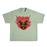Oil Green highland cow valentines Urban Heavy Tee - JahusDesignShop