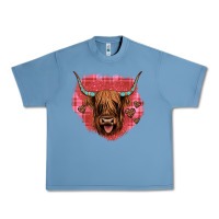 Pebble Blue highland cow valentines Urban Heavy Tee - JahusDesignShop