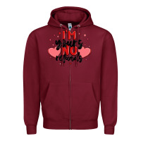 Burgundy i'm yours no refunds Zipper Hoodie - MaliasSmallBusiness