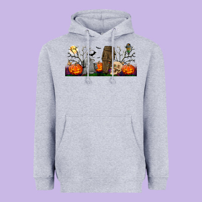 Headstone And Coffin Lebbey Glass Heavyweight Hoodie Designed By Bundleandbundleshop