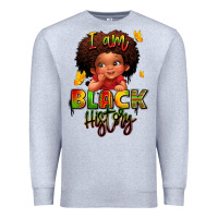 Heather Grey i am black history juneteenth Premium Sweatshirt - LillyAllenDesigns